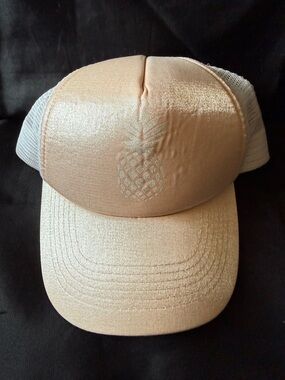 New PUGS Shimmer Pineapple Trucker Hat - Blush Pink